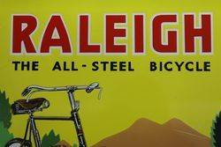 Raleigh All Steel Bicycle Pictorial Enamel Sign 