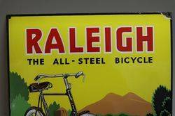 Raleigh All Steel Bicycle Pictorial Enamel Sign 