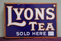 Lyonsand39 Tea Sold Here rectangular Double Sided  Enamel Sign