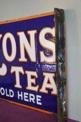 Lyonsand39 Tea Sold Here rectangular Double Sided  Enamel Sign