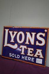 Lyonsand39 Tea Sold Here rectangular Double Sided  Enamel Sign