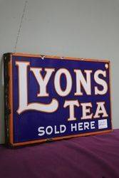 Lyonsand39 Tea Sold Here rectangular Double Sided  Enamel Sign