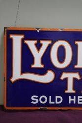 Lyonsand39 Tea Sold Here rectangular Double Sided  Enamel Sign