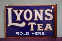 Lyonsand39 Tea Sold Here rectangular Double Sided  Enamel Sign