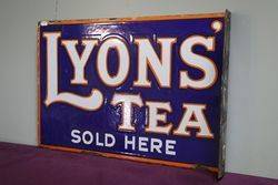 Lyonsand39 Tea Sold Here rectangular Double Sided  Enamel Sign