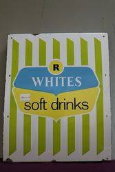 Whites Soft Drinks Enamel Milk Bar Advertising Sign 