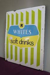 Whites Soft Drinks Enamel Milk Bar Advertising Sign 