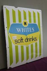 Whites Soft Drinks Enamel Milk Bar Advertising Sign 