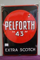 Pelforth "43" Extra Scotch Enamel Advertising Pub Sign #
