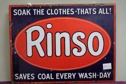 A Genuine Rinso Enamel Advertising Sign #