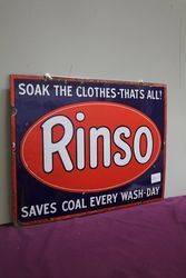 A Genuine Rinso Enamel Advertising Sign 