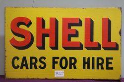 Shell Cars For Hire Enamel Double Sided Advertising Sign  #