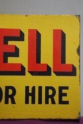 Shell Cars For Hire Enamel Double Sided Advertising Sign  