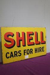 Shell Cars For Hire Enamel Double Sided Advertising Sign  