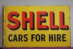 Shell Cars For Hire Enamel Double Sided Advertising Sign  