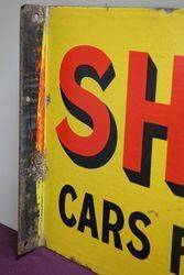 Shell Cars For Hire Enamel Double Sided Advertising Sign  