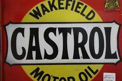 Wakefield Castrol Motor Oil Double Sided Enamel Sign 