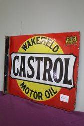 Wakefield Castrol Motor Oil Double Sided Enamel Sign 