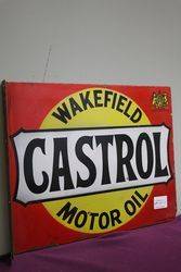 Wakefield Castrol Motor Oil Double Sided Enamel Sign 