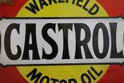 Wakefield Castrol Motor Oil Double Sided Enamel Sign 