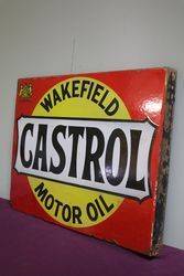 Wakefield Castrol Motor Oil Double Sided Enamel Sign 