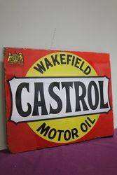 Wakefield Castrol Motor Oil Double Sided Enamel Sign 