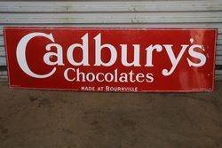 Cadbury Chocolates Bournville Enamel Advertising Sign 