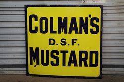 Colman's D.S.F. Mustard Enamel Advertising Sign  #