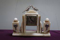 3 Piece Art Deco Marble Clock Set.. 