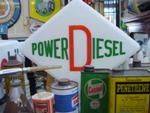Original Glass Power Diesel Petrol Pump Advertising Globe    