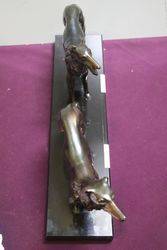 Art Deco Spelter And Marble Pair Of Borzoi Dogs C1930 