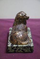 Vintage Bronze Figure of a King Charles Cavalier On a Marble Base 