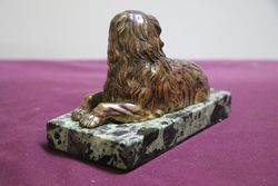 Vintage Bronze Figure of a King Charles Cavalier On a Marble Base 