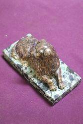 Vintage Bronze Figure of a King Charles Cavalier On a Marble Base 