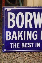 Borwicks Baking Powder Enamel Advertising Sign 