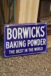 Borwicks Baking Powder Enamel Advertising Sign 