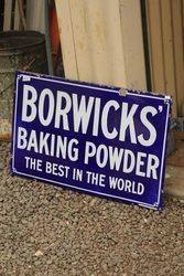 Borwicks Baking Powder Enamel Advertising Sign 