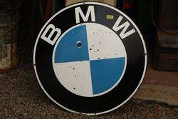 Round BMW Enamel Advertising Sign 