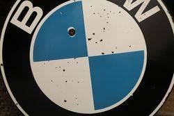 Round BMW Enamel Advertising Sign 