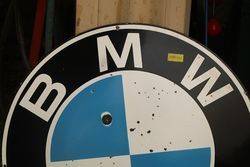 Round BMW Enamel Advertising Sign 