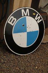 Round BMW Enamel Advertising Sign 