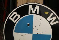 Round BMW Enamel Advertising Sign 