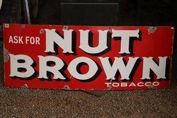 Nut Brown Tobacco Enamel Advertising Sign 