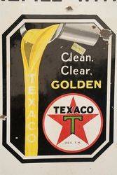 Texaco Motor Oil Enamel Advertising Sign 