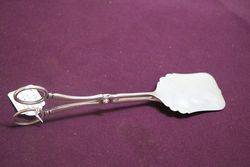 Vintage Silver Plate Cake Serving Tongs #