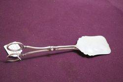 Vintage Silver Plate Cake Serving Tongs 