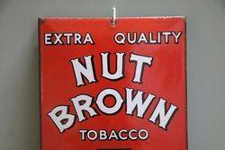 Nut Brown Tobacco Enamel Advertising Thermometer Sign 