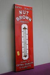 Nut Brown Tobacco Enamel Advertising Thermometer Sign 