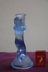 Art Deco Blue Glass Candlestick 