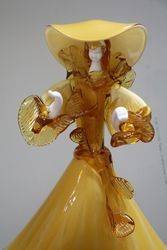 Large Vintage Murano Glass Amber Figure 